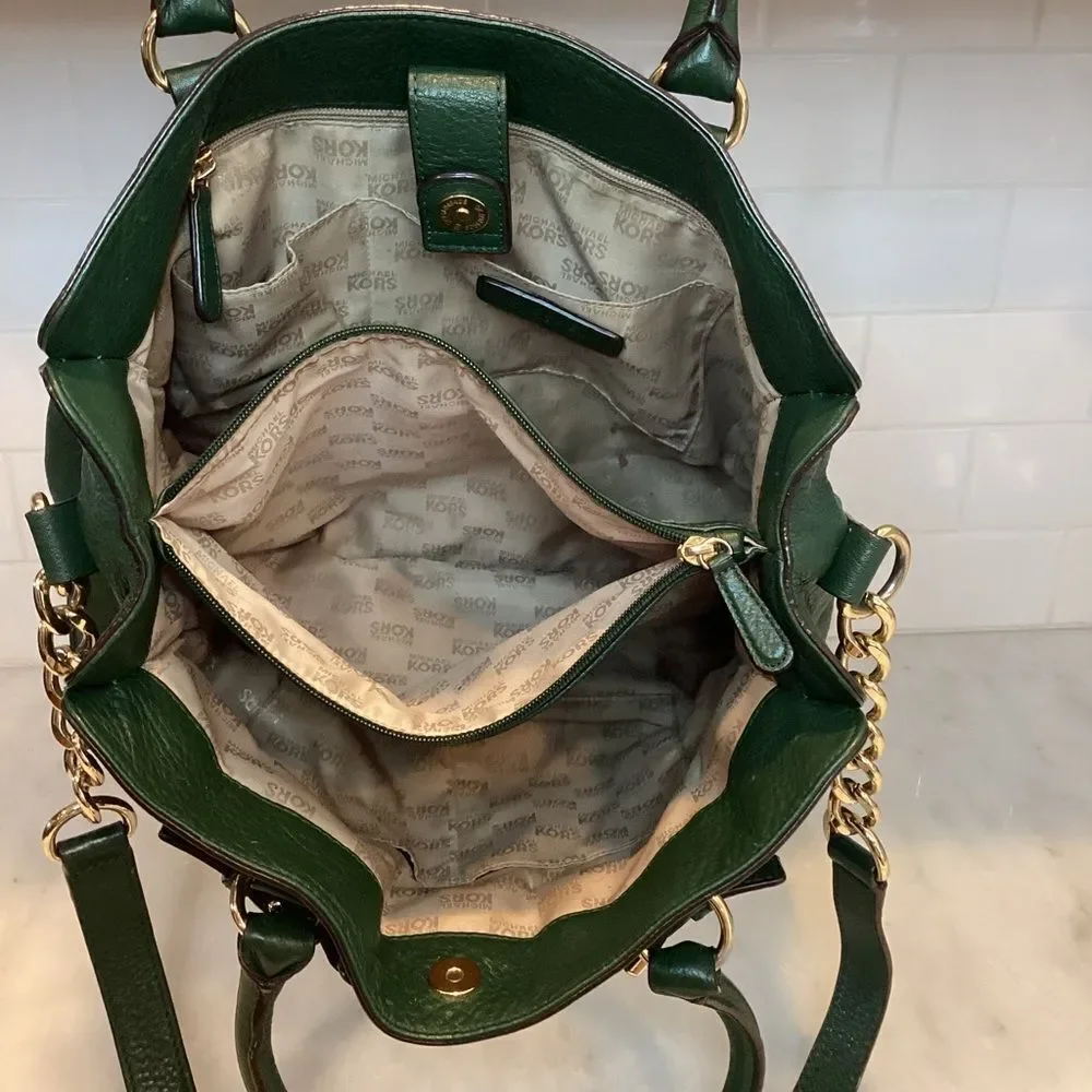 Michael Kors Bag Purse Handbag Leather Large Pebbled EW Hamilton Tote Bag HTF